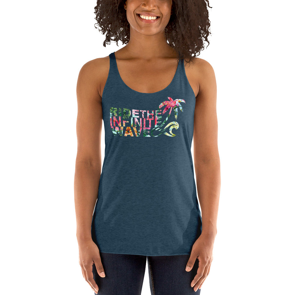 Women's Surfinity Infinite Wave Palm Flamingo - Tank - Indigo